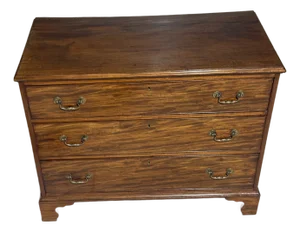 Antique Georgian Mahogany Three Drawers - Chest of Drawers From England