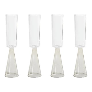 Viterbo Champagne Flutes - Smoke, Set of 4 For Sale