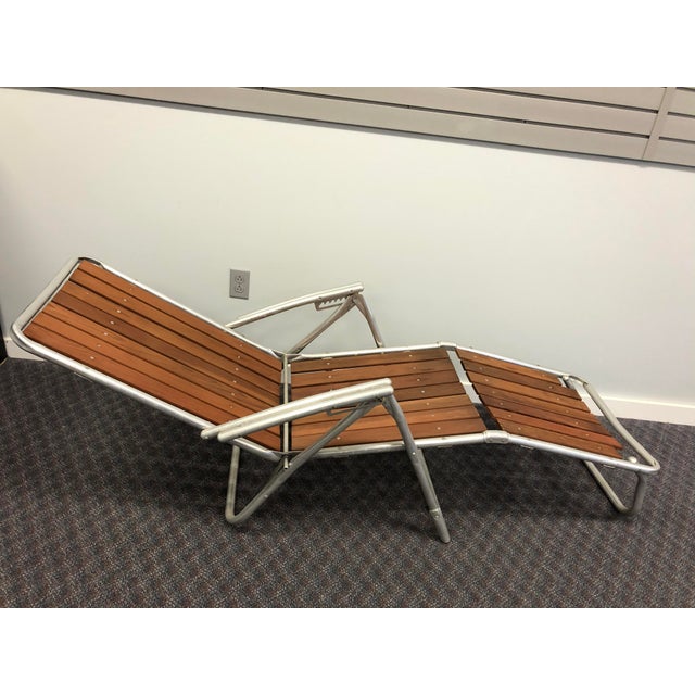 Vintage Mid Century Modern Redwood Patio Set Chaise Lounge Chair Pair & Side Table Chairish