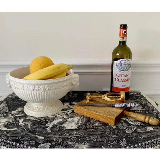 Wedgwood Queen’s Ware Pedestal Bowl With Ram’s Head Handles For Sale In Miami - Image 6 of 10