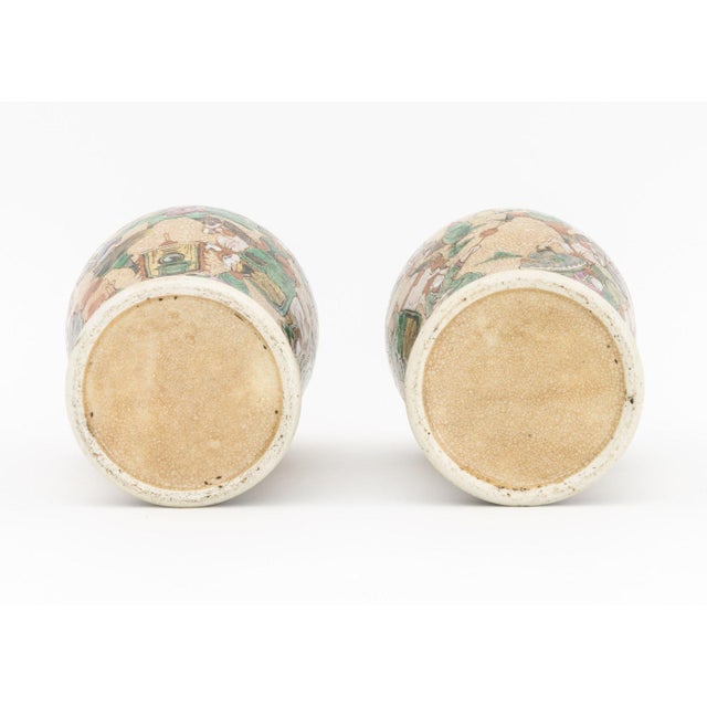 Chinese Nankin Porcelain Vases, Pair For Sale - Image 12 of 12