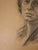 Vintage Charles Normann Charcoal Female Portrait Drawing For Sale - Image 4 of 4