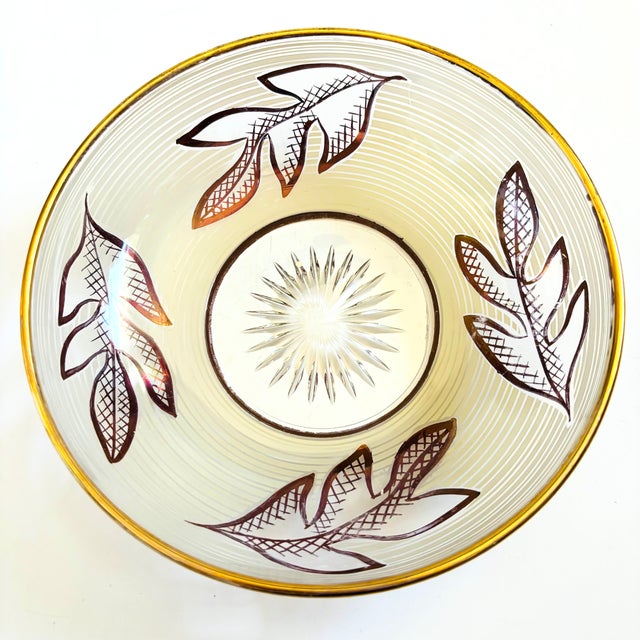 Mid-Century Modern Mid Century Glass Leaf Bowl For Sale - Image 3 of 9