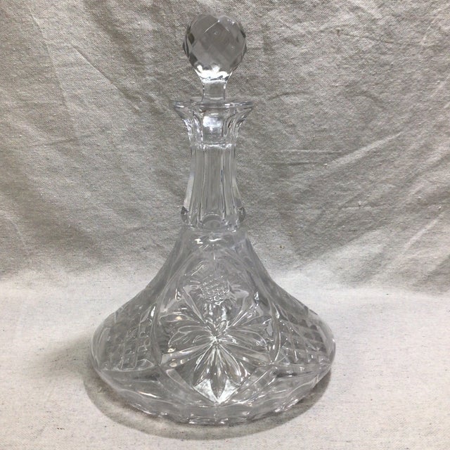 1960s Vintage Crystal Ship's Decanter For Sale - Image 5 of 11
