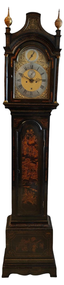 Grand Father Case Clock with Chinese Figures, 19th Century