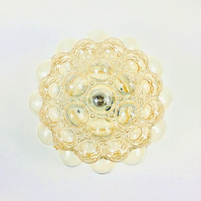 1970s Large Mid-Century Modern Amber Bubble Glass Ceiling Light by Helena Tynell for Limburg, Germany, 1970s For Sale - Image 5 of 12