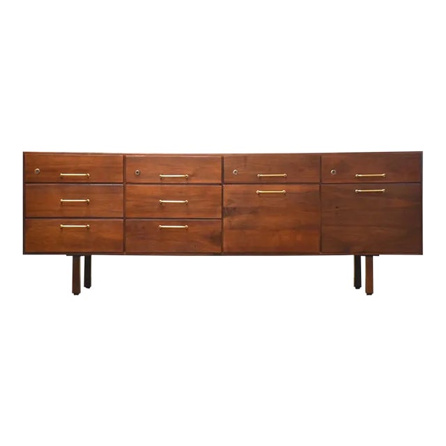 Jens Risom Walnut Dresser Credenza For Sale