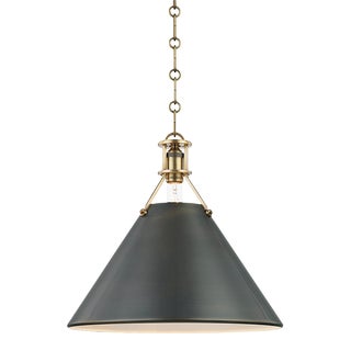 Hudson Valley Lighting Mark D. Sikes Metal No.2 1-Light Large Pendant, Aged/Antique Distressed Bronze For Sale