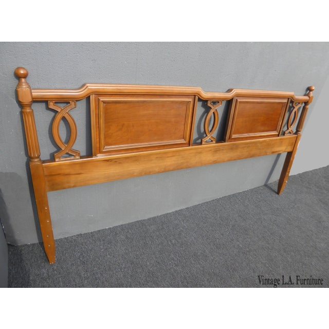 1950s Mid Century Modern Solid Cherry Wood King Headboard For Sale - Image 13 of 13
