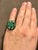 Contemporary 12.5 Ct Natural Brazilian Emerald & Dimond Dome Shape Cocktail Ring 14 Kt Y Gold For Sale - Image 3 of 18