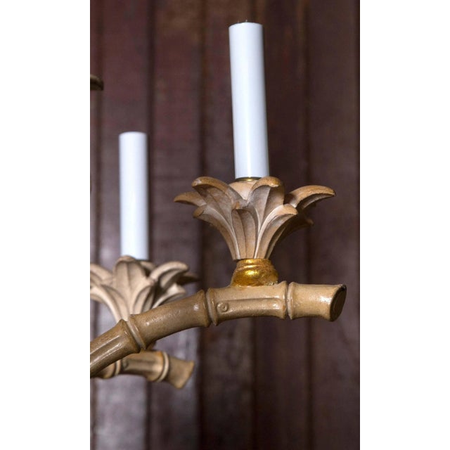 Italian Carved Wood Pineapple Chandelier For Sale - Image 4 of 9