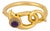 1930s Art Deco Amethyst Diamond Emerald 18k Yellow Gold Snake Bangle For Sale