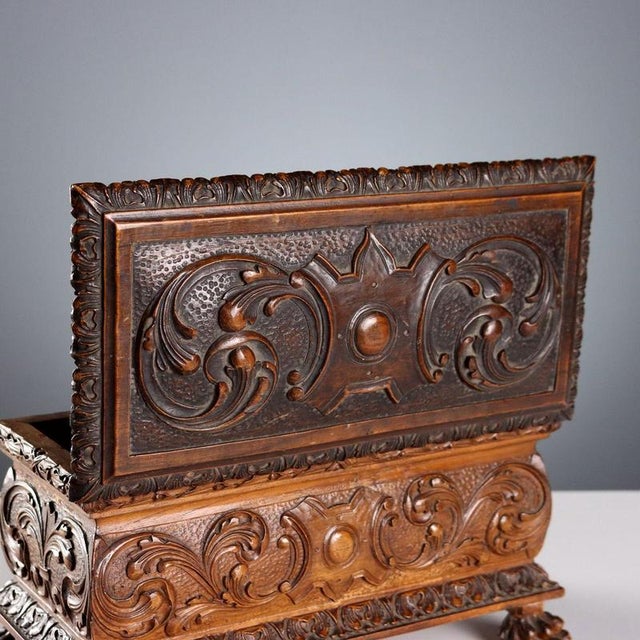 Wood Neo-Renaissance Walnut Casket For Sale - Image 7 of 9