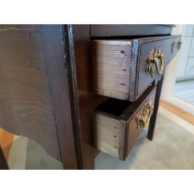 Burnt Umber Late 18th Century George III Oak Lowboy For Sale - Image 8 of 13