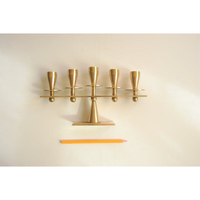 Mid-Century Modern Brass Candle Hold From Kara Denmark 1960s. For Sale - Image 4 of 10