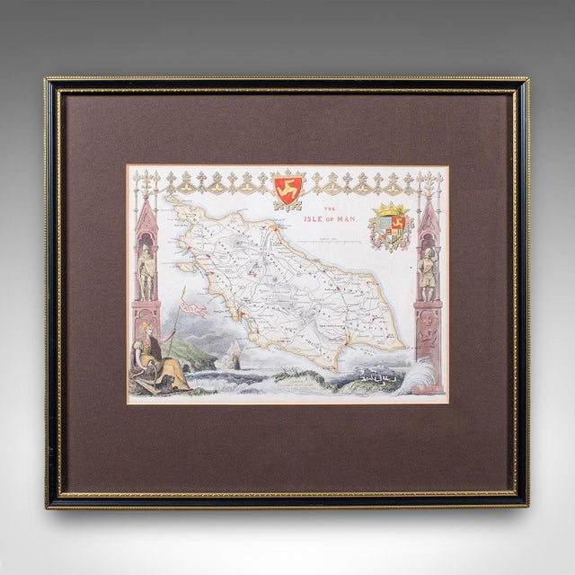 This is a vintage Isle of Man map. An English, fine reproduction of the Thomas Moule original atlas engraving, dating to...