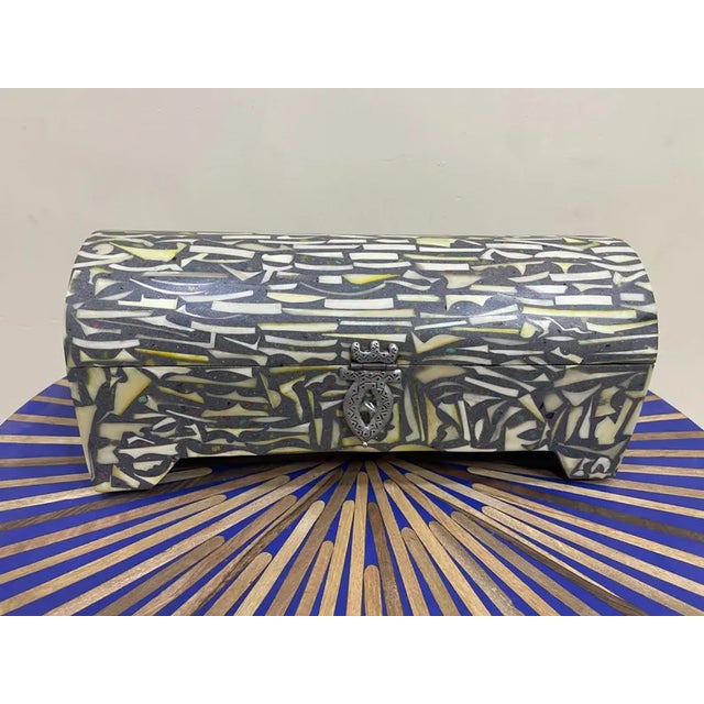 2020s Handmade Wooden Box With Metal and Resin–Unique Decorative Storage Chest for Jewelry & Keepsakes For Sale - Image 5 of 6