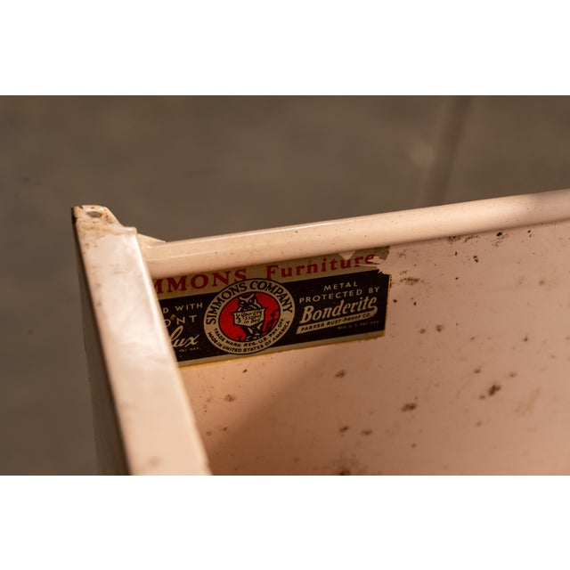Taupe Vintage Metal Lowboy Dresser in Two-Tone Brown Enamel by Simmons For Sale - Image 8 of 14