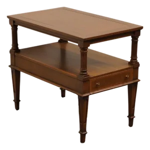 High End Vintage Banded Mahogany Italian Regency 16" Accent End Table