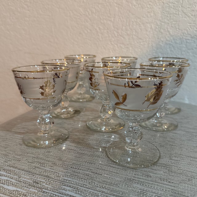 Pre owned has some aged to them . Gold trim to glass. Please look at photos for more info please ask. Thanks