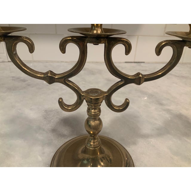 Solid Brass Candelabra For Sale - Image 4 of 8