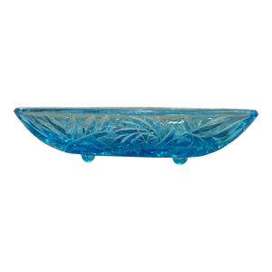 Vintage Hazel Atlas Aqua Blue "Pinwheel" Triangle Candy Dish