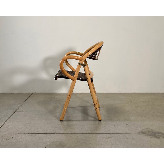 Bamboo Folding Chairs, 1990s, Set of 8 For Sale - Image 9 of 18
