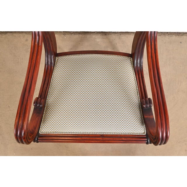 Baker Furniture Regency Carved Mahogany Arm Chair or Side Chair For Sale - Image 9 of 12