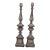 18th Century Italian Silver-Leaf Wooden Candlesticks - A Pair For Sale