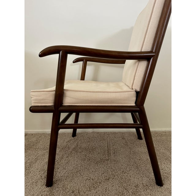 Cream 1950s Robsjohn Gibbings for Widdicomb Mid Century Occasional Captains Chair For Sale - Image 8 of 8
