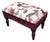 Alpine Houses Upholstered Stool With Red Velvet Sides For Sale