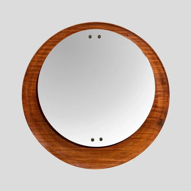 Circular Teak Plywood Frame Mirror by Stilcasa For Sale - Image 11 of 11