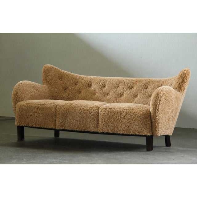 Mid-Century Modern Danish Club Sofa by Fritz Hansen & Flemming Lassen, 1930s For Sale - Image 3 of 18