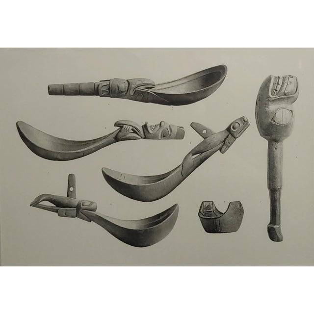 American 19th Century Engraving of Inuit Antique Carved Tools For Sale - Image 3 of 7