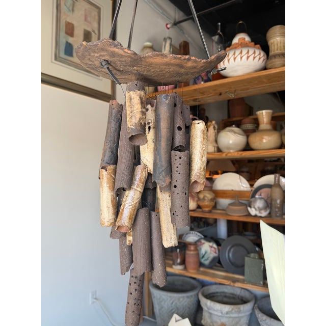 Ceramic Vintage Organic Studio Pottery Wind Chime For Sale - Image 7 of 12