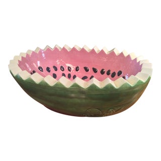 Majolica Watermelon Centerpiece Bowl For Sale