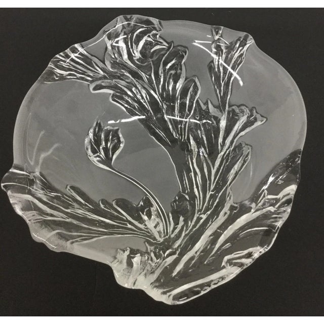 Carved Crystal Serving Bowl For Sale - Image 9 of 9