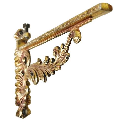 Metal Mid-Century Baroque Hollywood Regency Italian Brass Shelf Brackets from VCR, 1960s, Set of 2 For Sale - Image 7 of 10