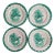 Vintage Turquoise Majolica Grape Plates Italy - Set of 4 For Sale