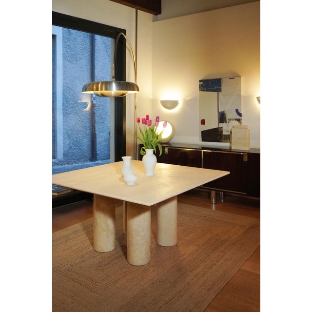 Travertine Colonnato Table by Mario Bellini for Cassina, 1970s For Sale - Image 9 of 9