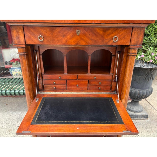 Cinnamon French Empire Inspired Tall Writing Desk For Sale - Image 8 of 12