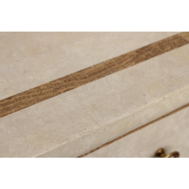 Neoclassical Tessallated Stone Top French Provincial Commode Dresser For Sale - Image 9 of 18