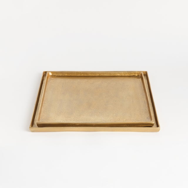 Contemporary Brett Square Decorative Trays, Set Of 2 For Sale - Image 3 of 6