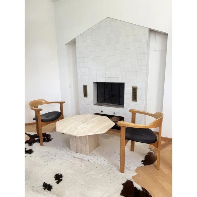 Beige Octagon Travertine Cocktail Coffee Table, 1970s For Sale - Image 5 of 11