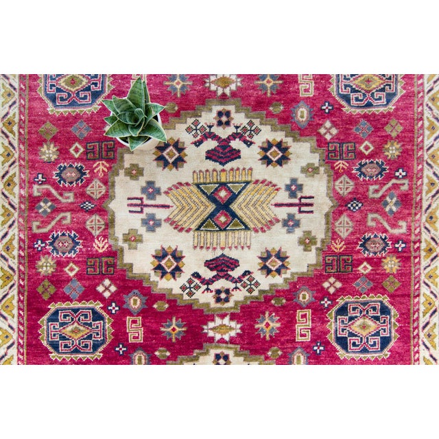 1940s Vintage Anatolian Red Wool Wide Hand-Knotted Rug For Sale In Los Angeles - Image 6 of 11