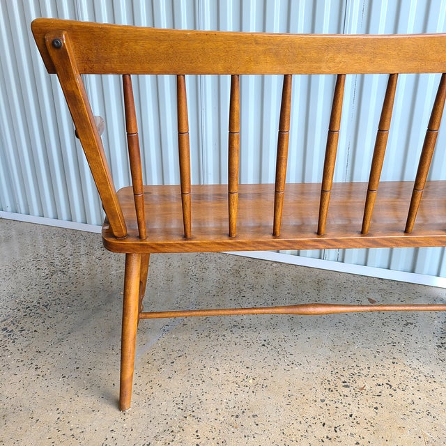 Ethan Allen Heirloom Nutmeg Maple Windsor Bench Chairish