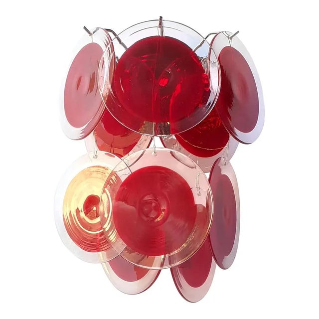 Red Murano Glass Disc 2 Level Wall Light Sconce from Simoeng For Sale - Image 10 of 10