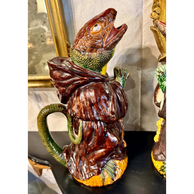 Brown Portuguese Lizard-Monk Jug by Manuel Marfa For Sale - Image 8 of 17