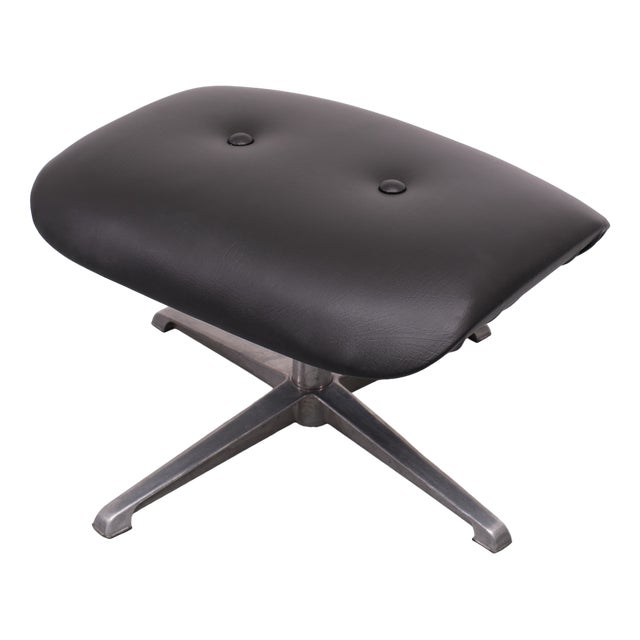 Black Faux Leather Ottoman, 1960s, Denmark For Sale