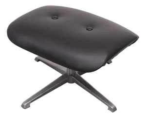 Black Faux Leather Ottoman, 1960s, Denmark